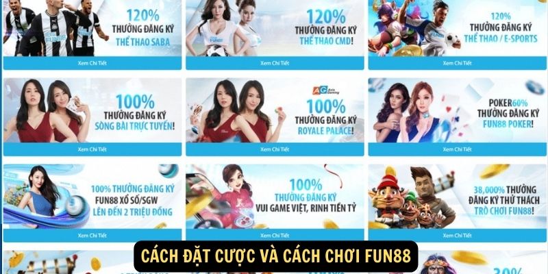 Cách đặt cược và cách chơi FUN88